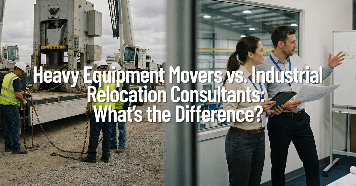 Heavy Equipment Movers vs. Industrial Relocation Consultants: What’s the Difference?